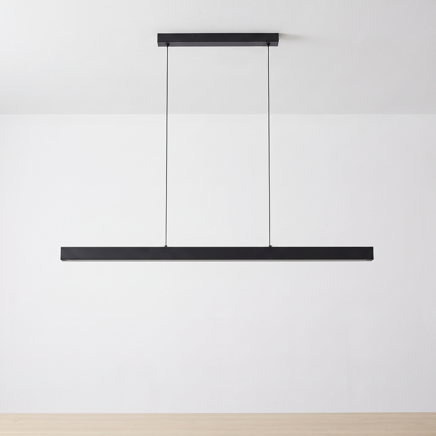 Linear LED Pendant — Black — light off