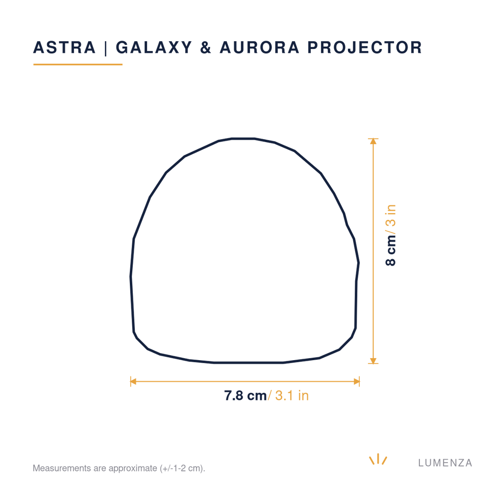 Astra | Galaxy & Aurora Projector — dimensions 8cm