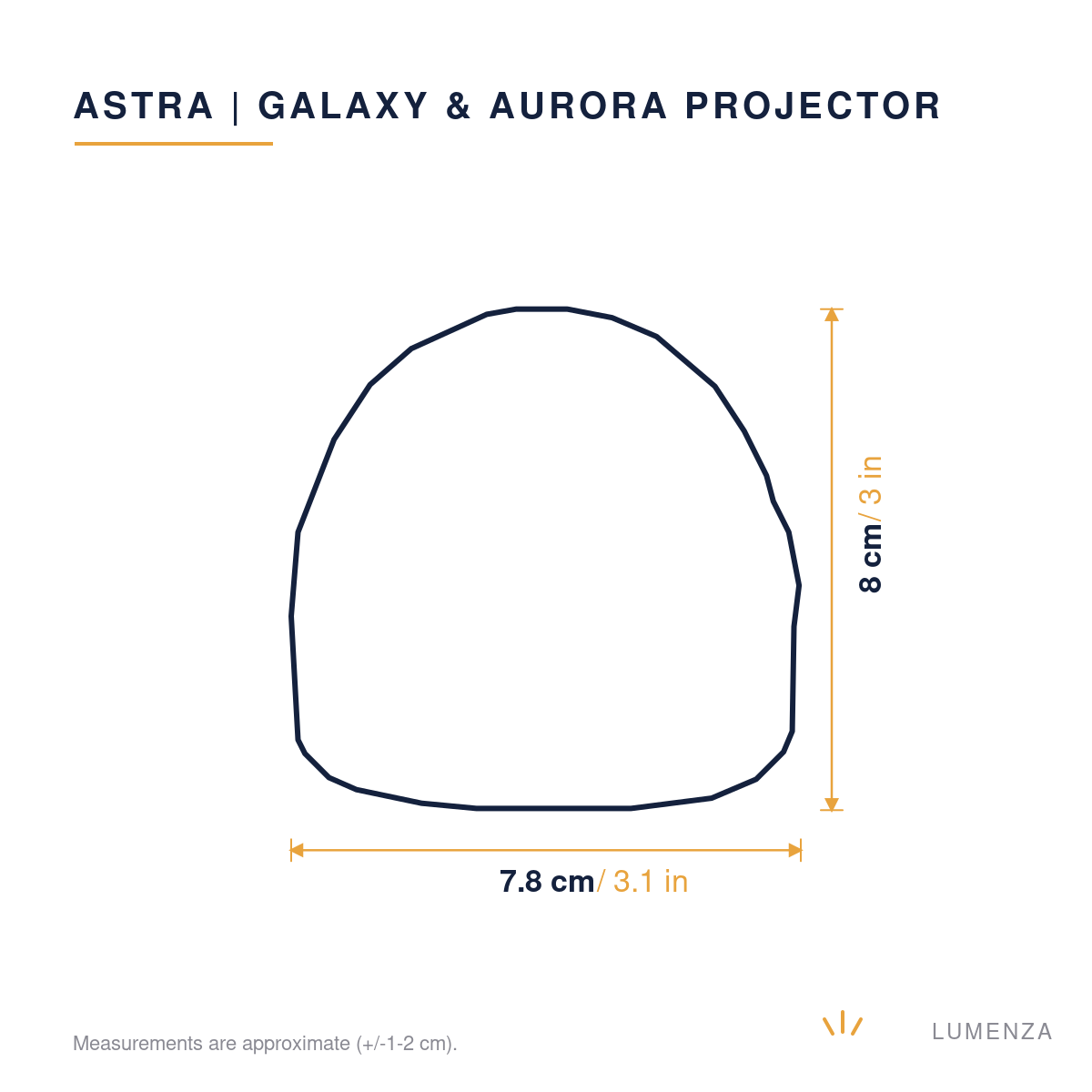 Astra | Galaxy & Aurora Projector — dimensions 8cm