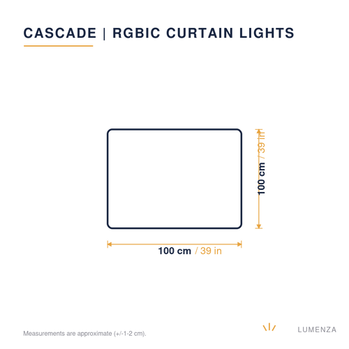 Cascade | Smart RGBIC Curtain Lights — dimensions 1 × 1 m