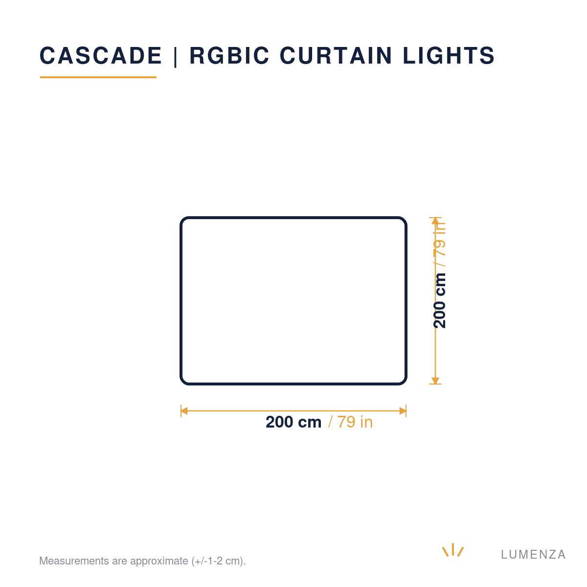 Cascade | Smart RGBIC Curtain Lights — dimensions 2 × 2 m