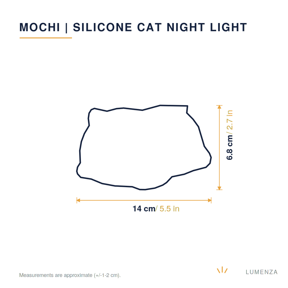 Mochi | Silicone Cat Night Light — dimensions 14cm