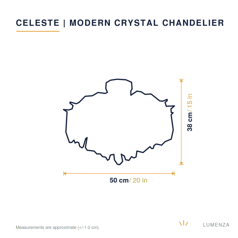 Celeste | Modern Crystal Chandelier — dimensions 50cm