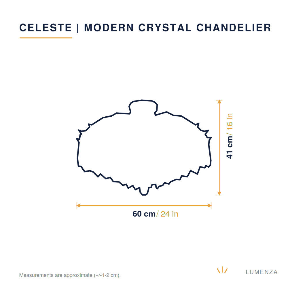 Celeste | Modern Crystal Chandelier — dimensions 60cm