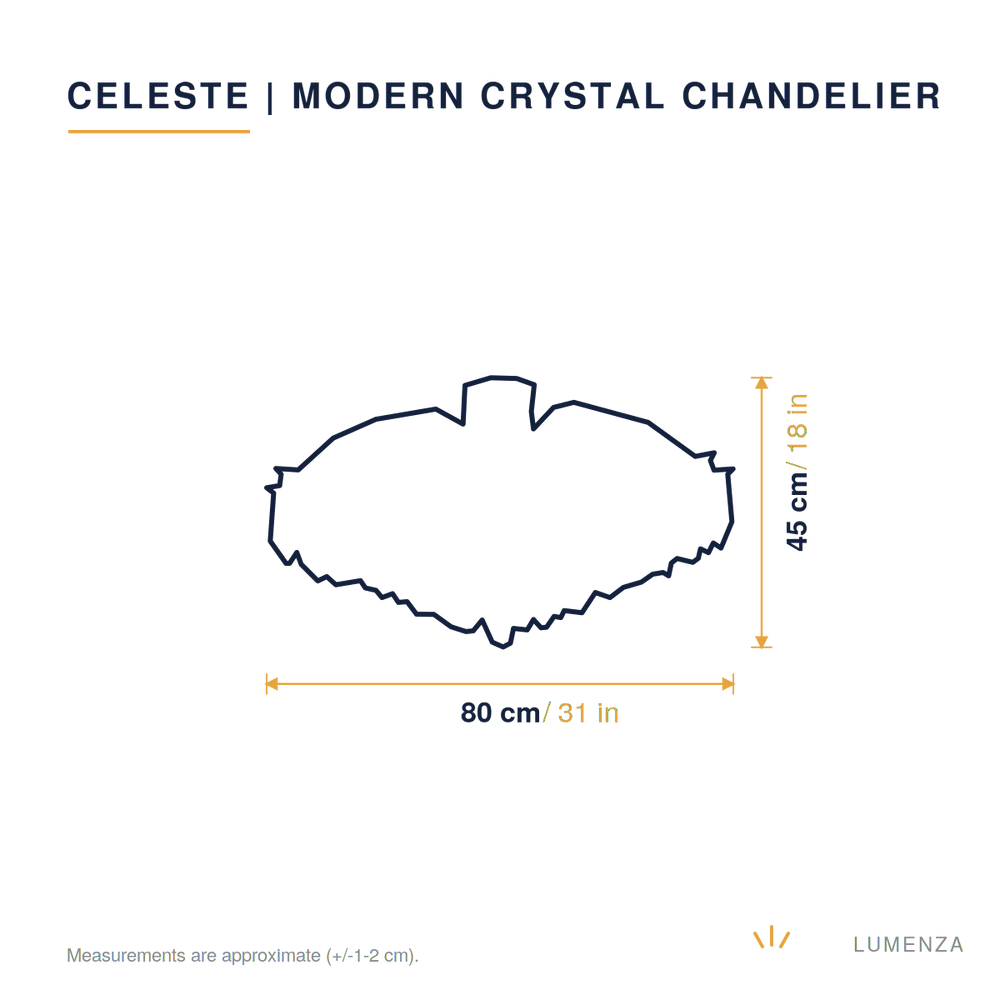 Celeste | Modern Crystal Chandelier — dimensions 80cm
