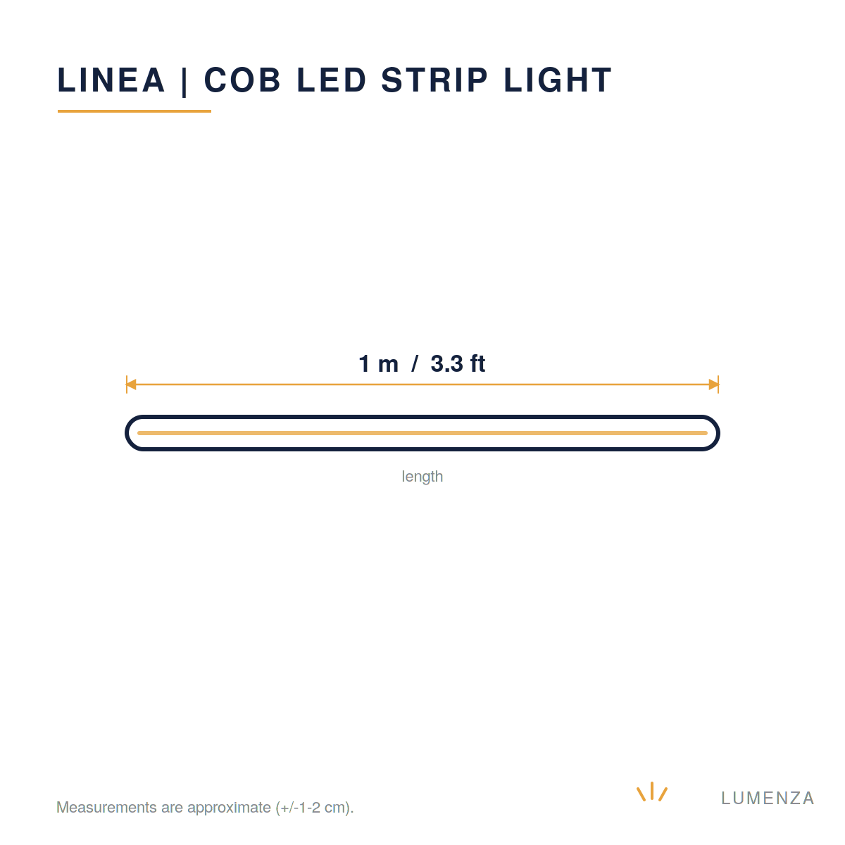 Linea | COB LED Strip Light, Dot-Free — dimensions 1m