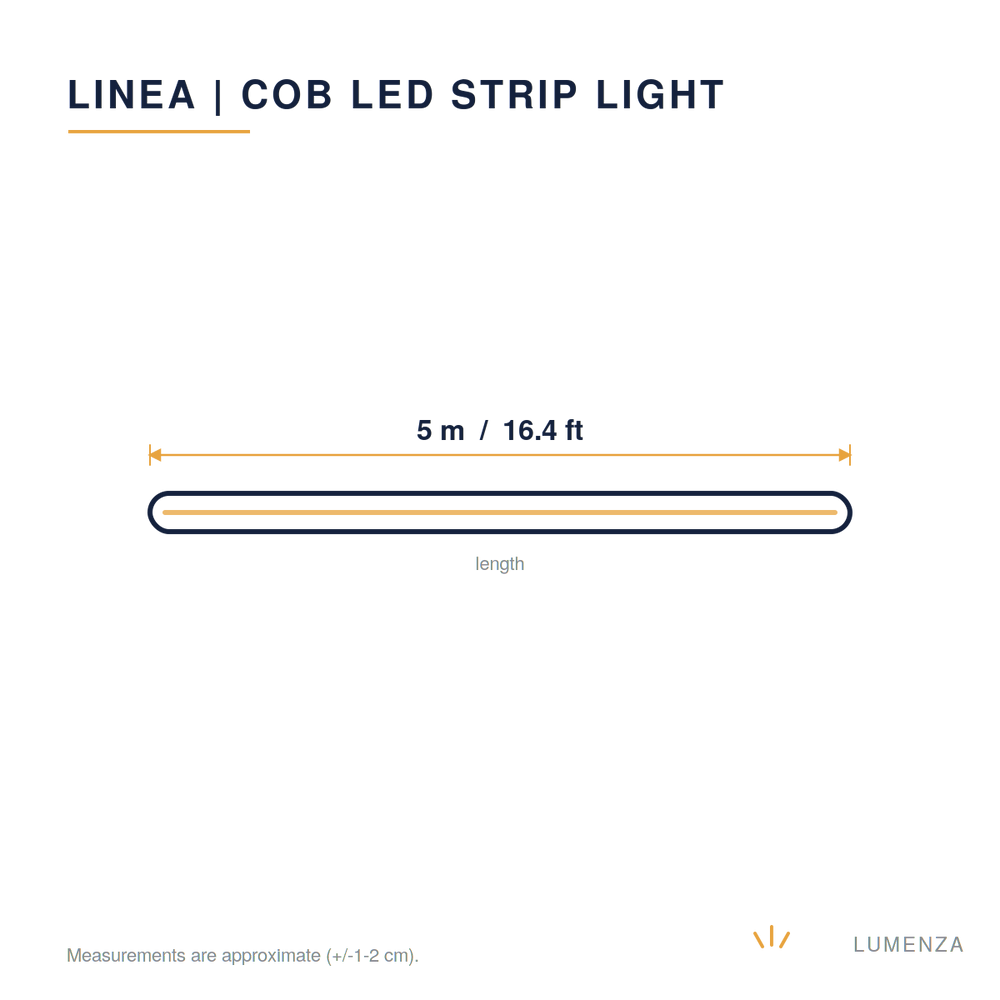 Linea | COB LED Strip Light, Dot-Free — dimensions 5m
