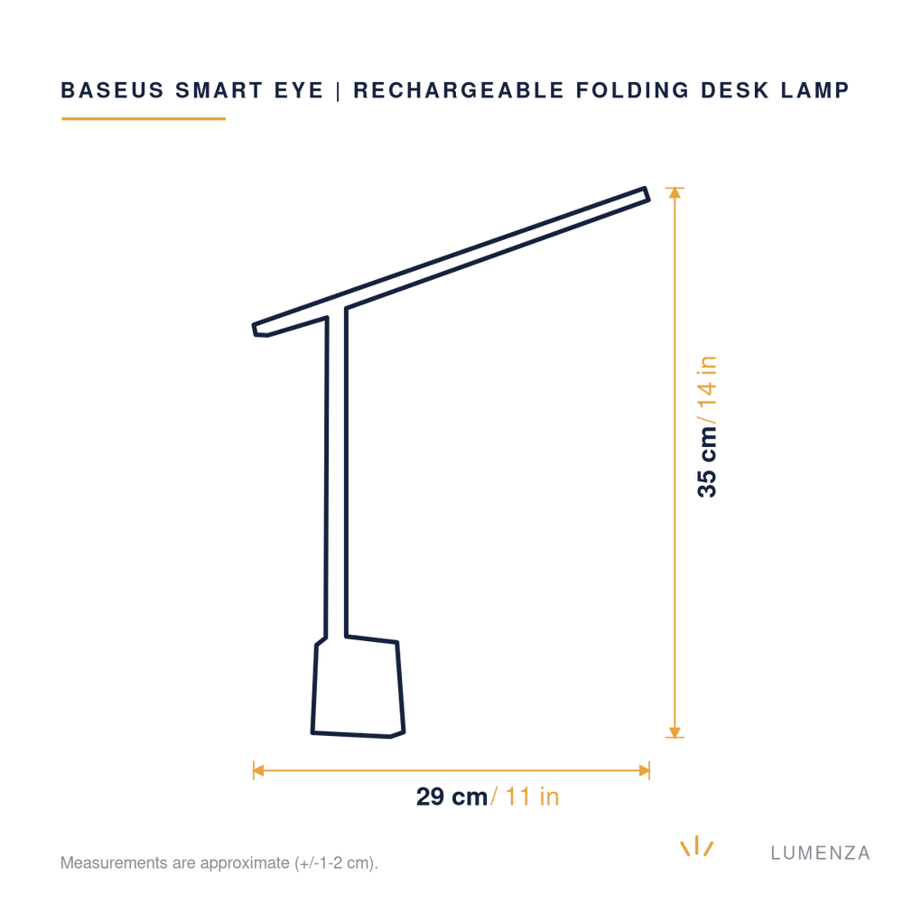 Baseus Smart Eye | Rechargeable Folding Desk Lamp — dimensions 35cm