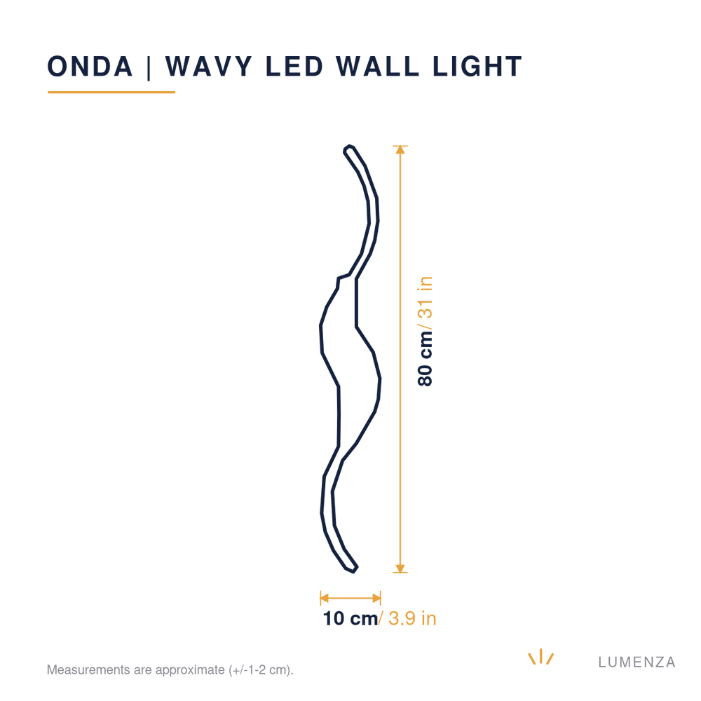 Onda | Wavy LED Wall Light — dimensions 80cm
