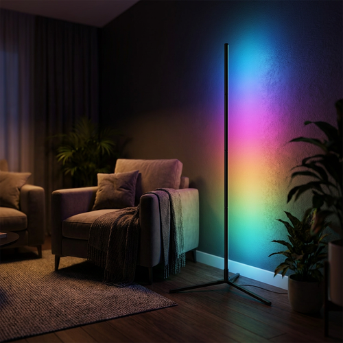 Aurora Corner Floor Lamp | black | hero