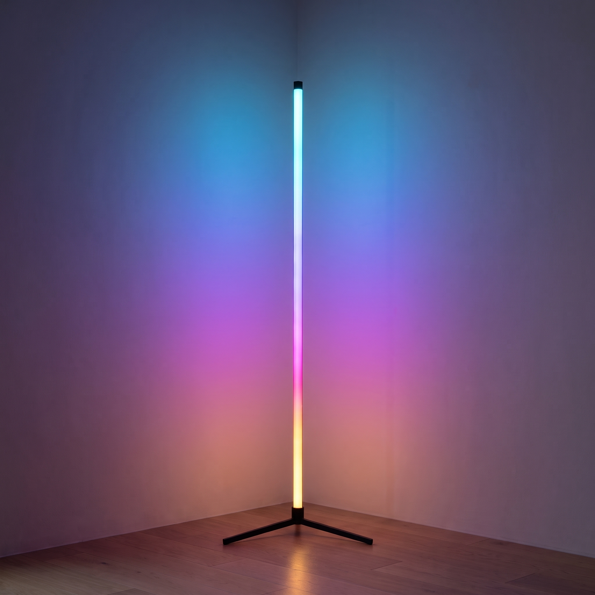 Riva | RGBIC Corner Floor Lamp — light on
