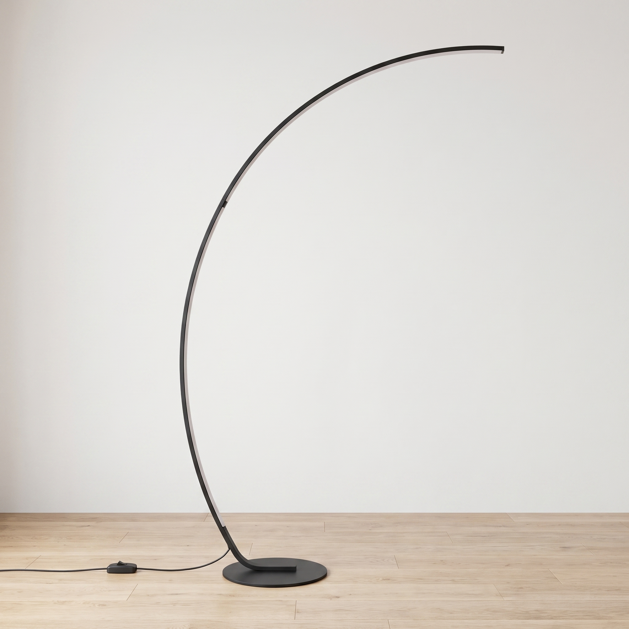 Fjord | Dimmable Arc Corner Floor Lamp — Black — light off