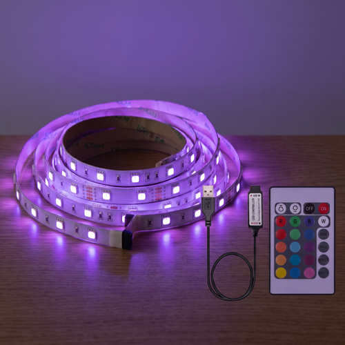 RGB LED Strip Lights — light on