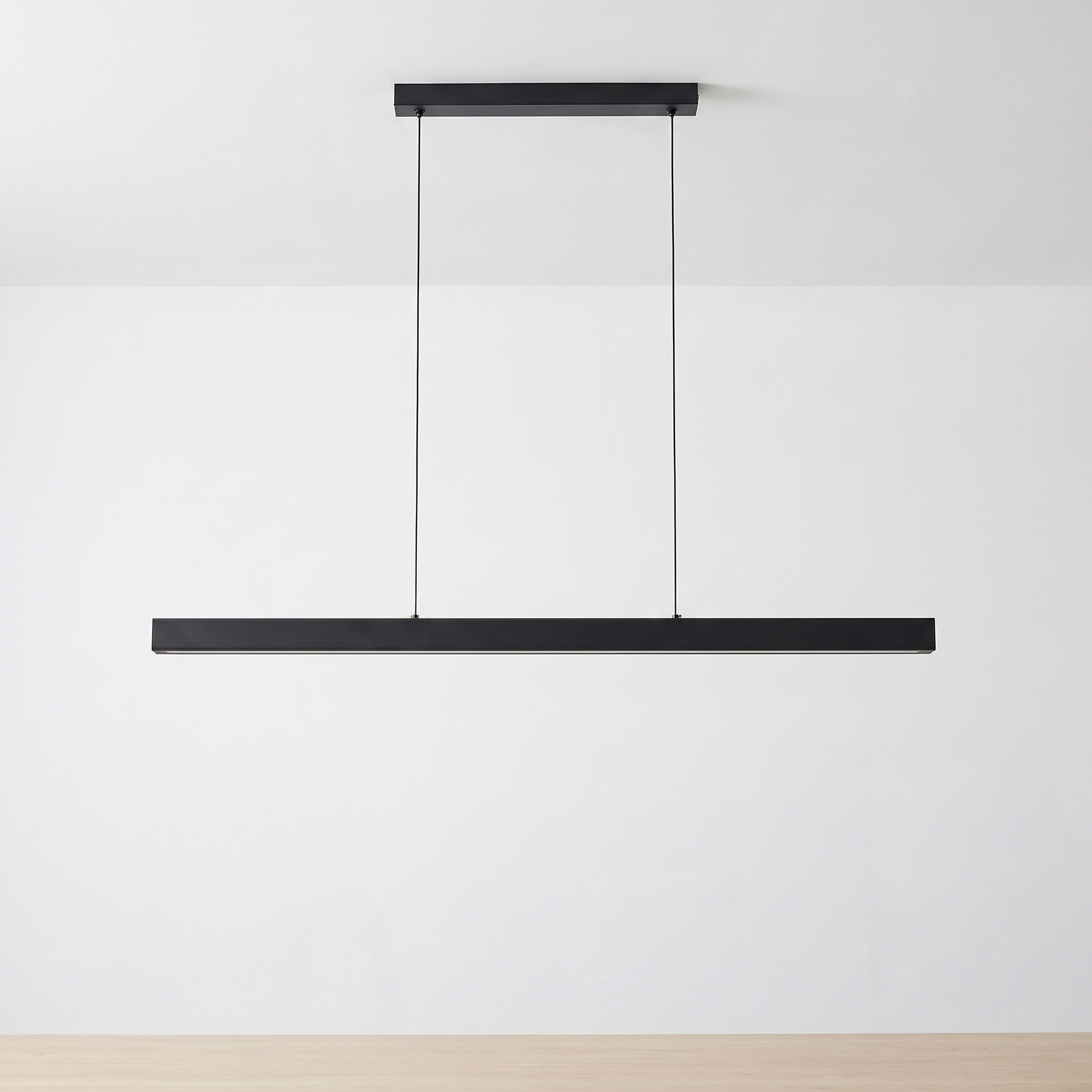 Linear LED Pendant — Black — light off