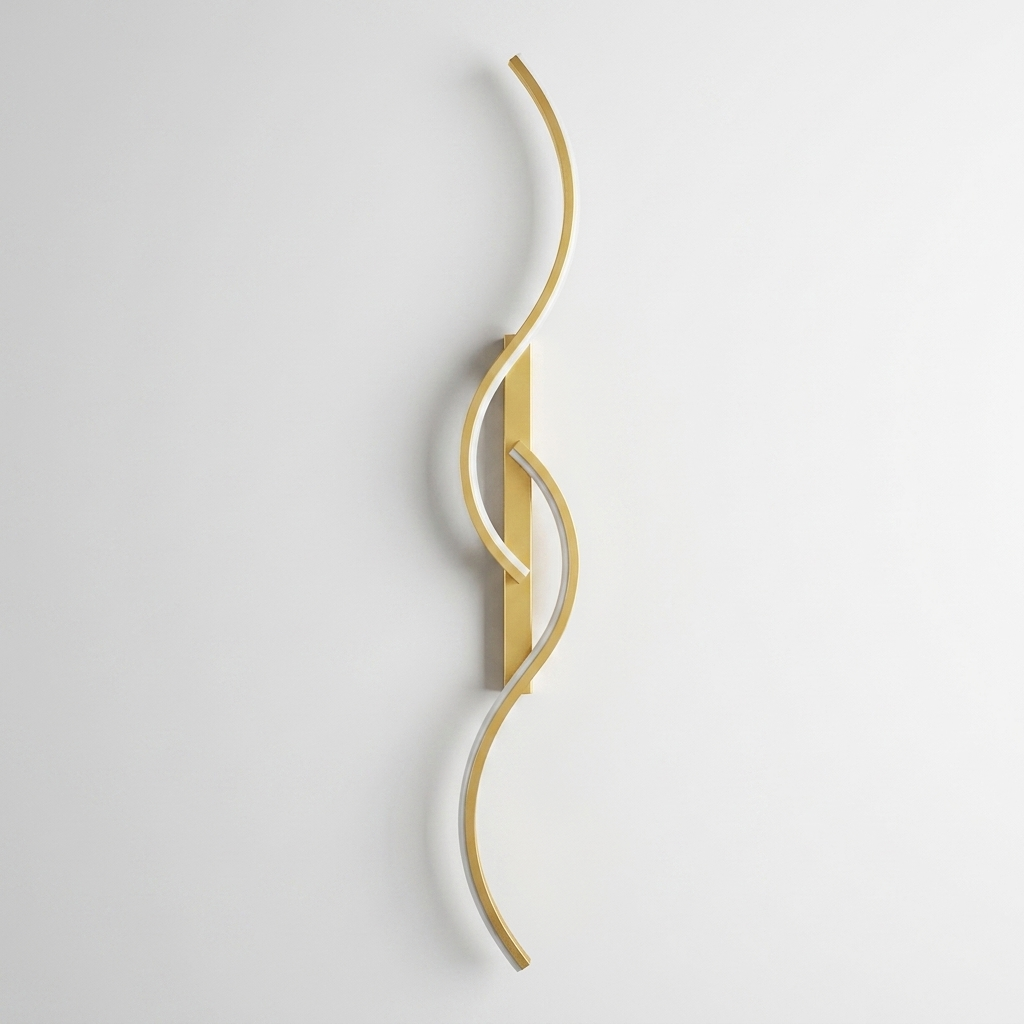 Wavy LED Wall Light — Gold — light off