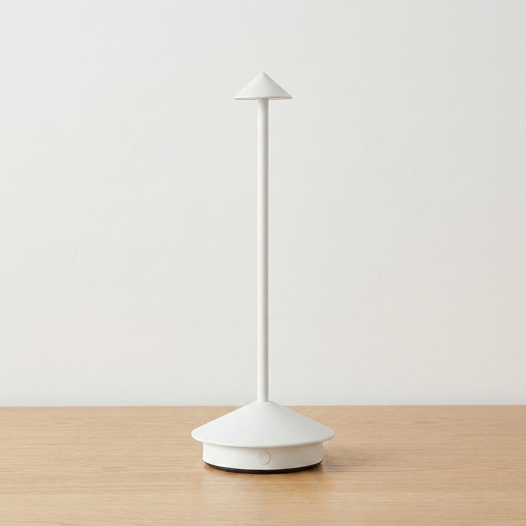 Cordless Mushroom Table Lamp — White — light off
