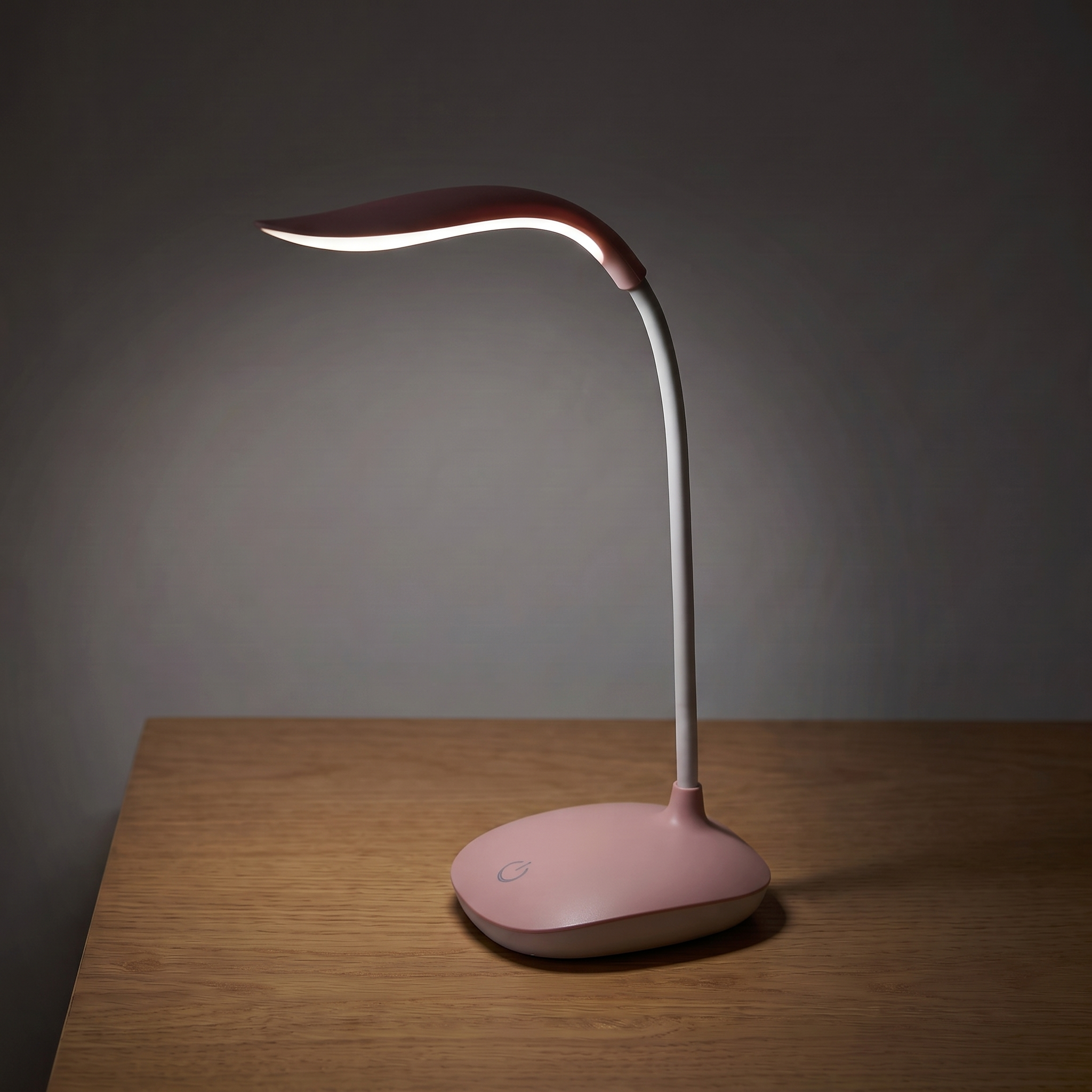 Portable LED Reading Lamp — Pink — light on