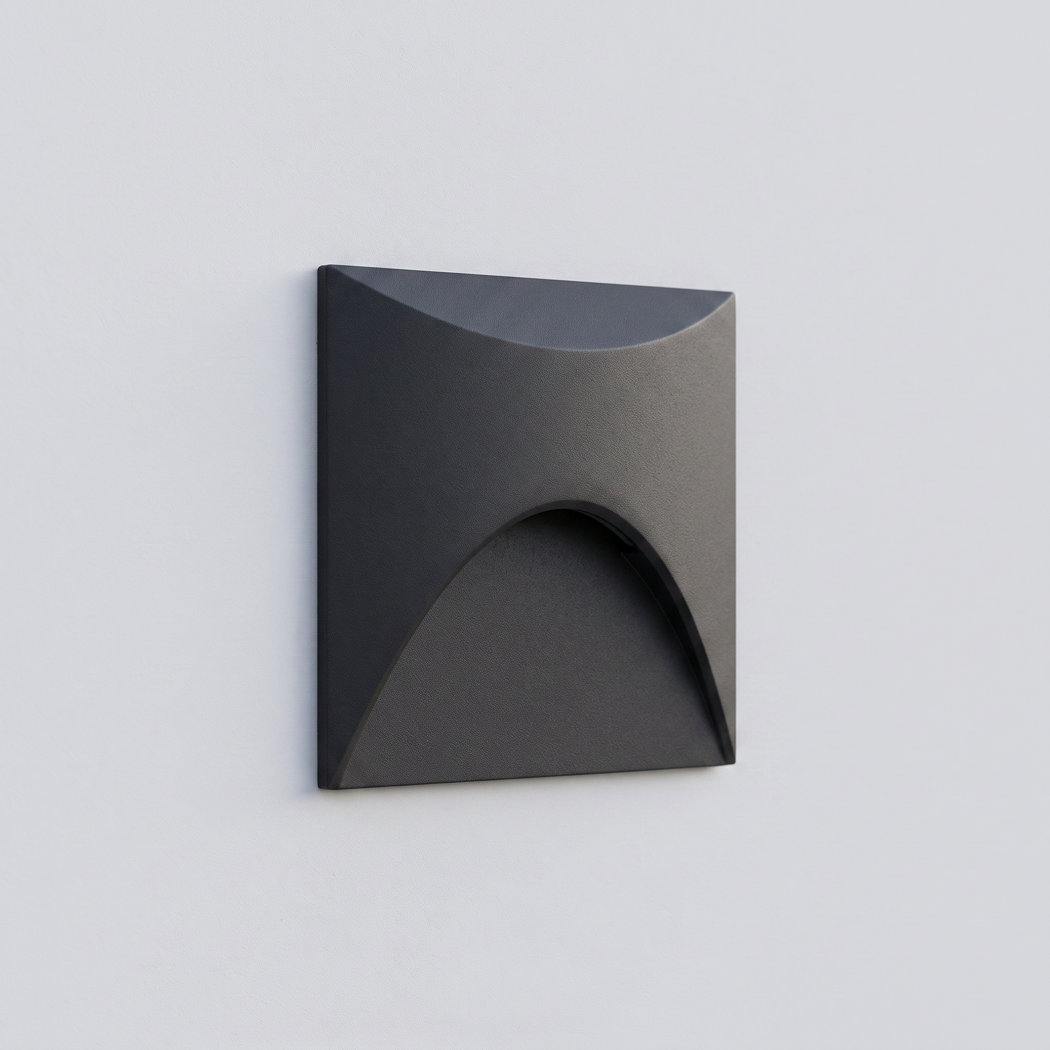 Recessed LED Step Light — Square · Black — light off