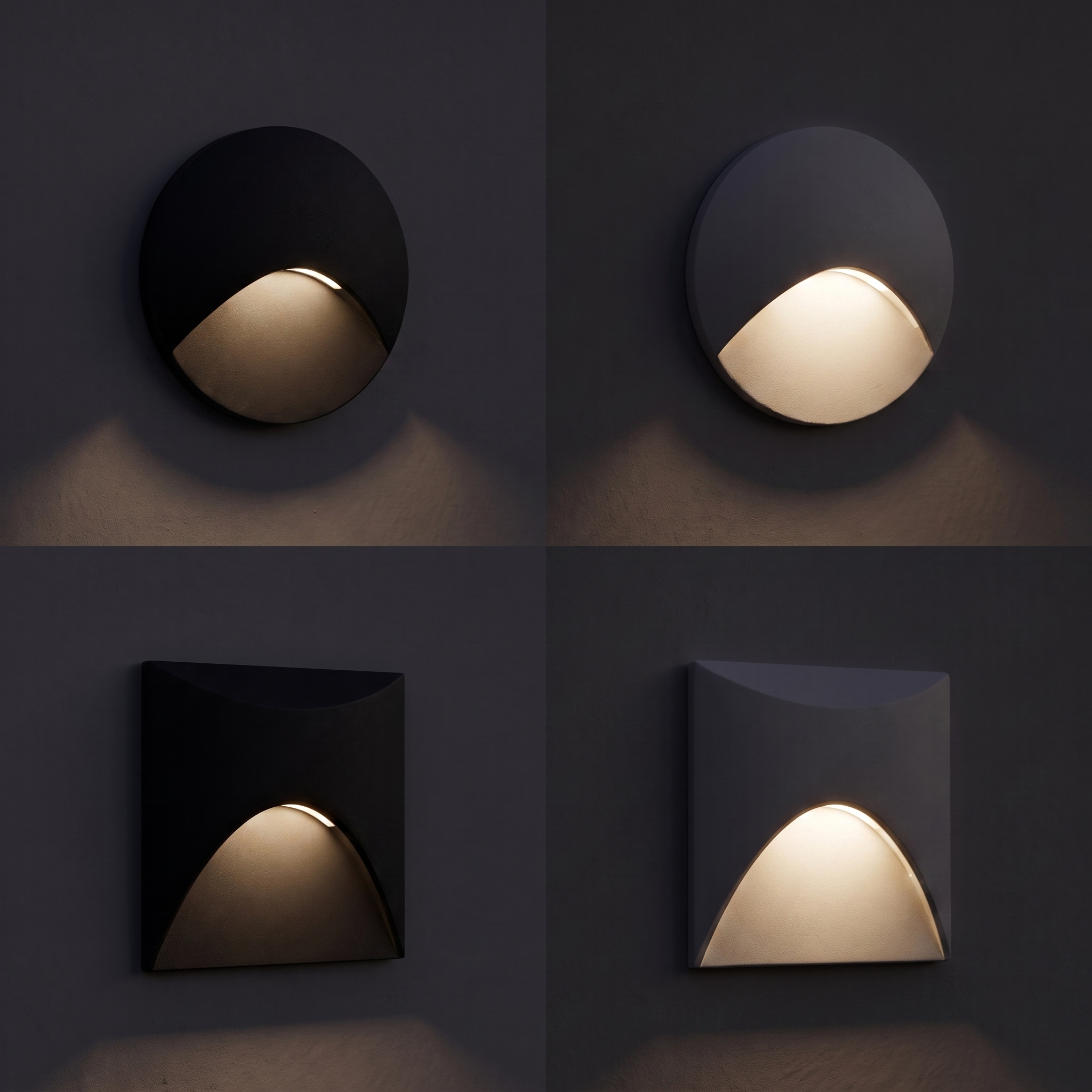 Recessed LED Step Light — all variants — light on