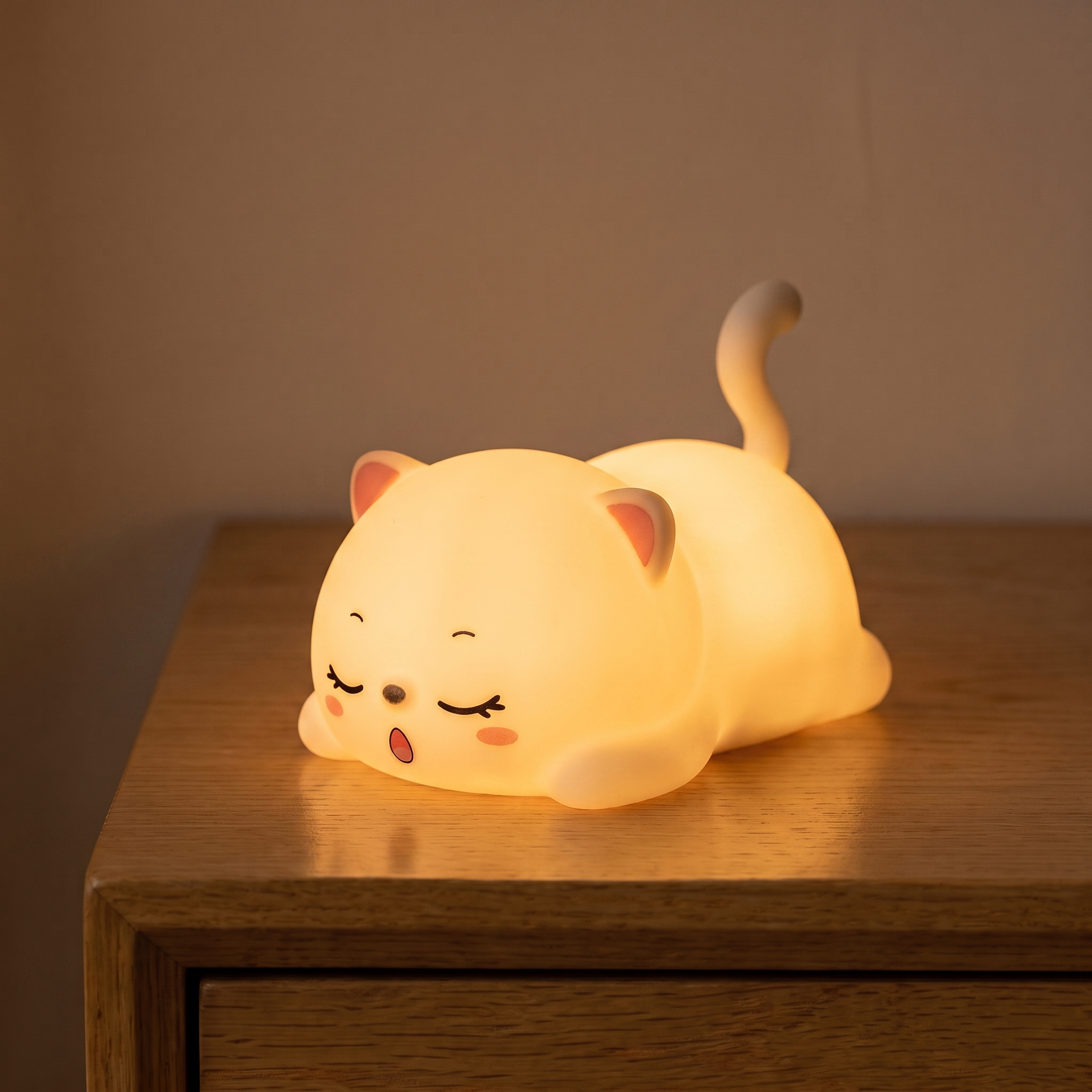 Mochi | Silicone Cat Night Light — light on