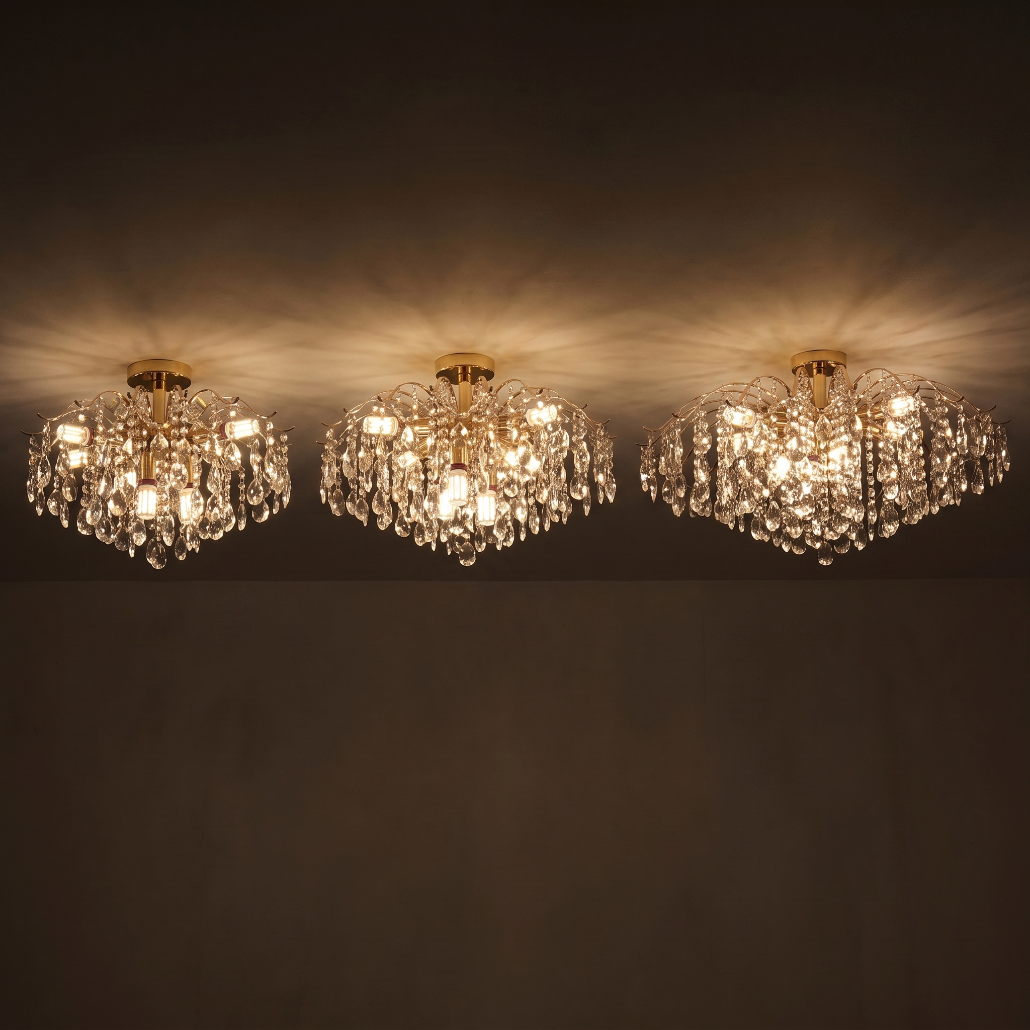Celeste | Modern Crystal Chandelier — all variants — light on