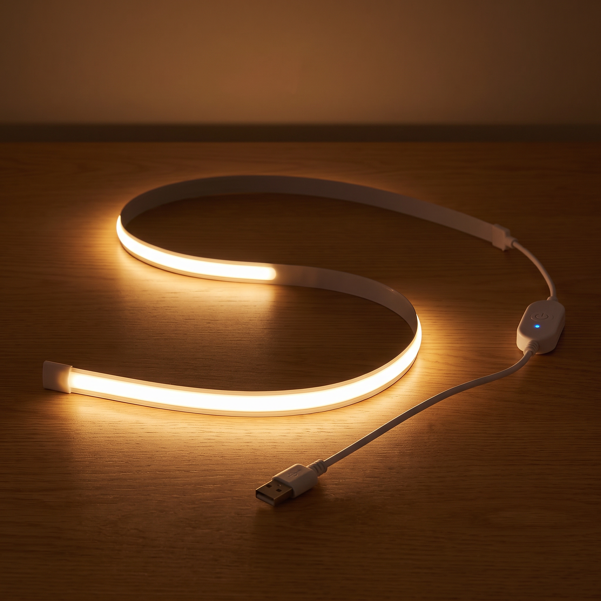 Linea | COB LED Strip Light, Dot-Free — Warm White — light on