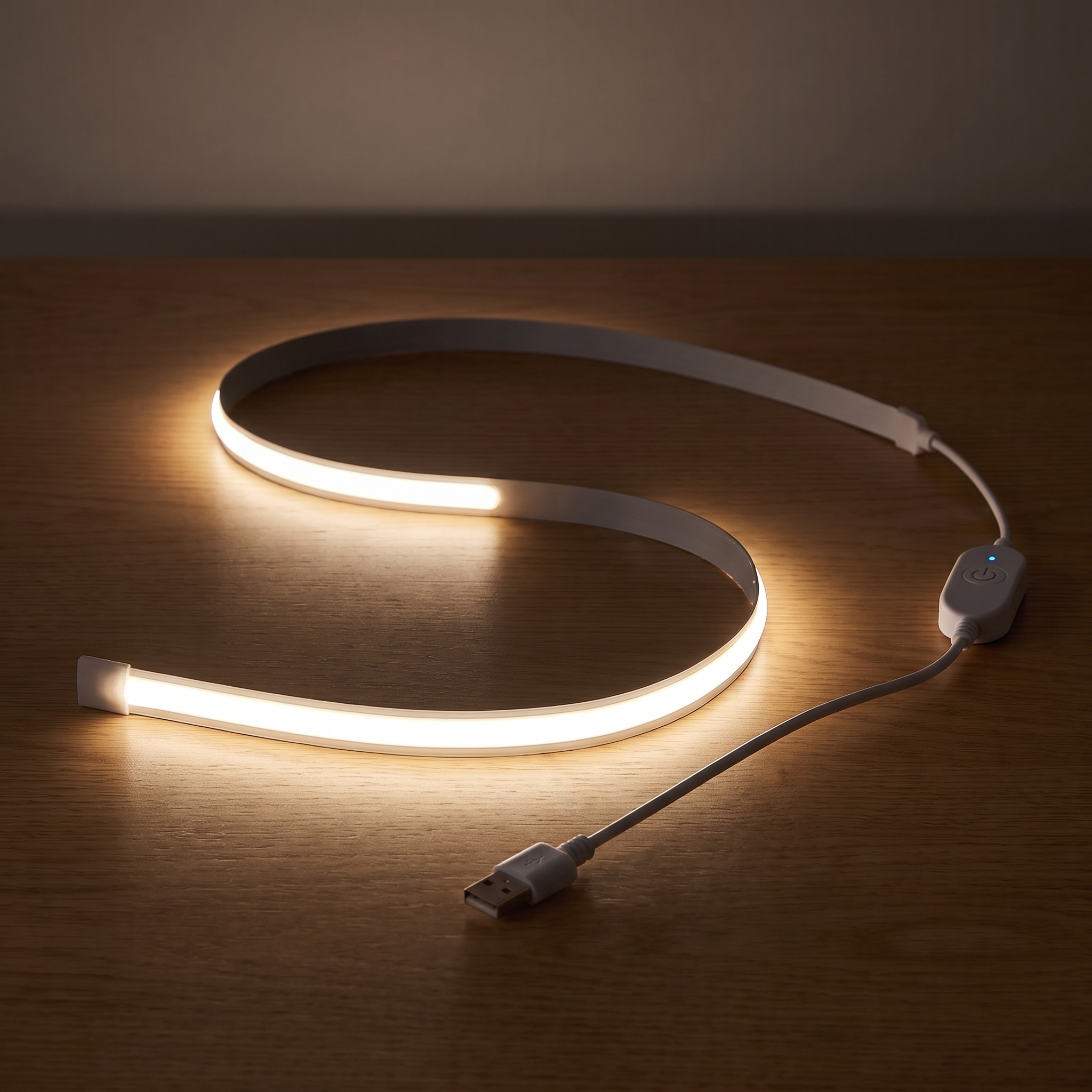 Linea | COB LED Strip Light, Dot-Free — Natural White — light on
