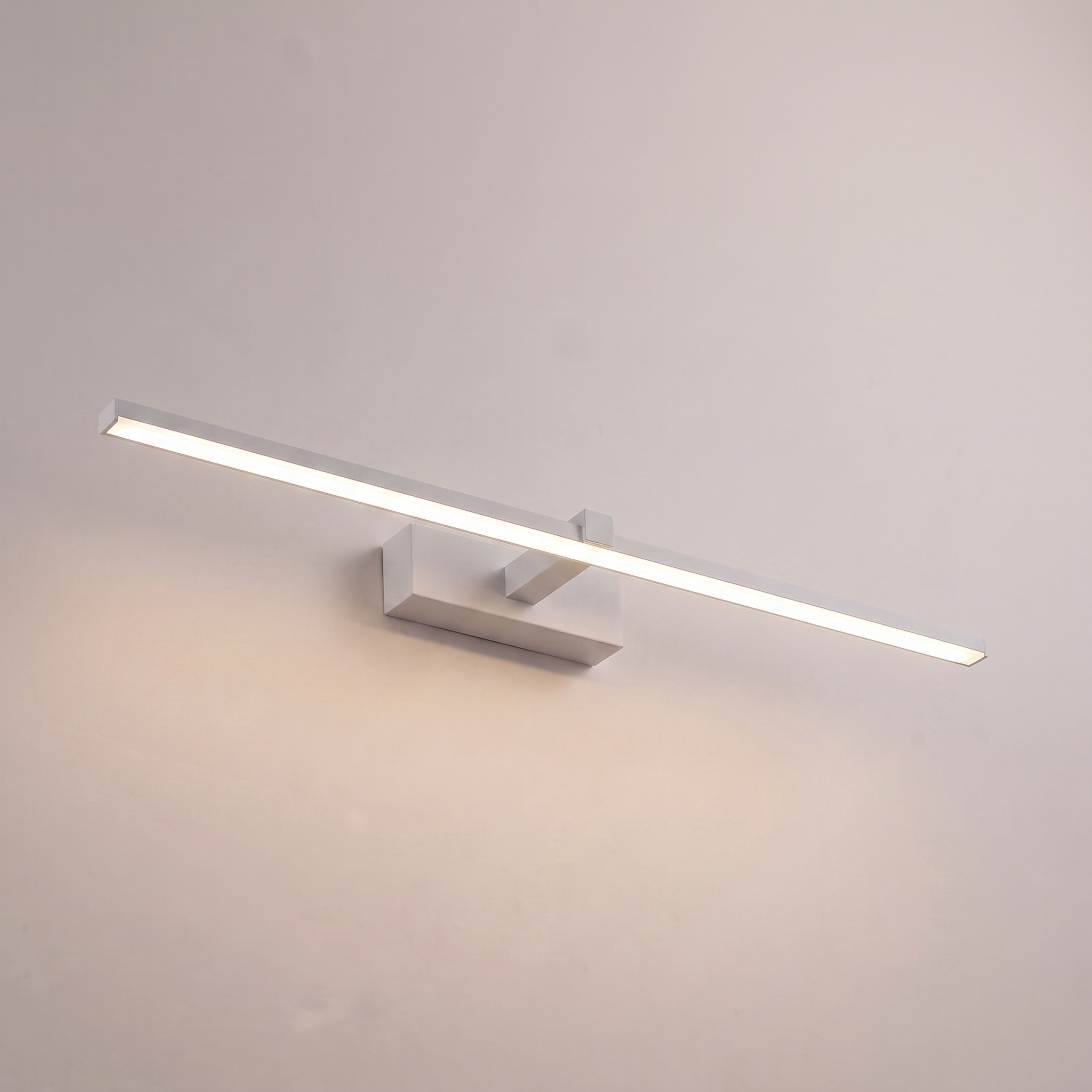 Mira | LED Vanity Mirror Light — White — light on