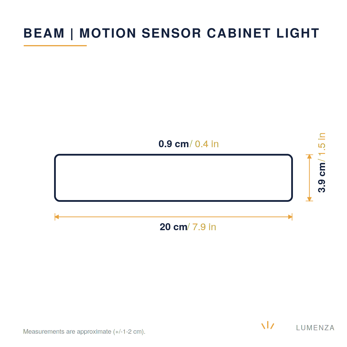 Beam | Motion Sensor Cabinet Light — dimensions 20cm