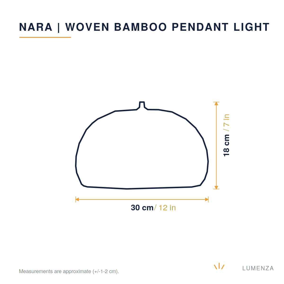 Nara | Woven Bamboo Pendant Light — Dome — dimensions 18cm