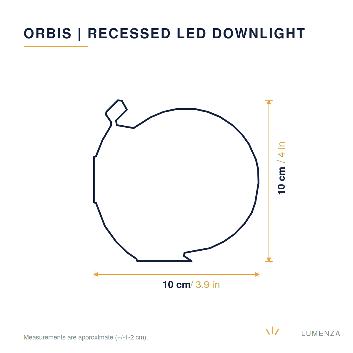 Orbis | Recessed LED Downlight — dimensions 10cm