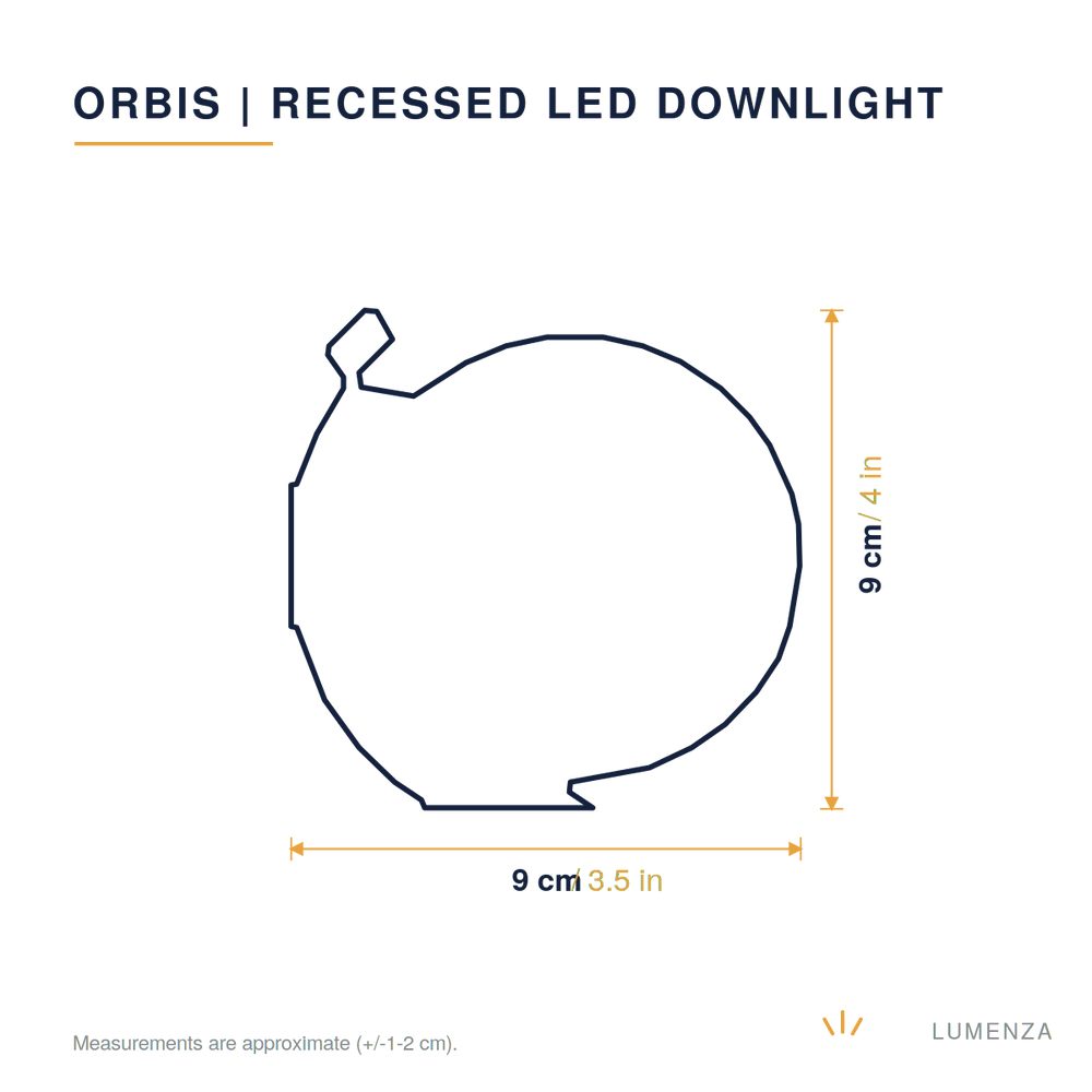 Orbis | Recessed LED Downlight — dimensions 9cm