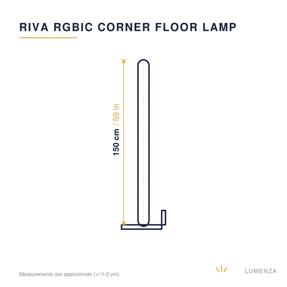 Riva | RGBIC Corner Floor Lamp — dimensions 150cm